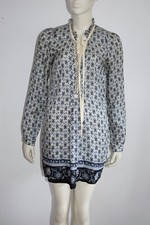 ZARA ? Tunika Bluse aus Seide Blau INT S