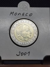 Euro Kursmünzen Monaco  2 Euro bis 2 Cent, Prägejahr 2001