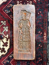 Antikes Springerle Model Holzform geschnitzt Dame Rokoko um 1789 Handarbeit