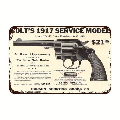 Blechschild colt 1917 service - 1917,