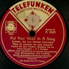 HAKAN VON EICHWALD & GESANG Put your heart in a Song Schellackplatte 78rpm S6167