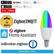ZHA Zigbee E14 Kerzenlampe 5W LED RGB CW WW Warmweiß Kaltweiß eWelink IoBroker