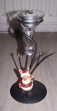 Weihnachten Deko Kerzenhalter mit Rentierfigur Glasaufsatz