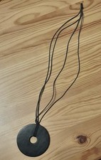 Halskette aus Afrika: Doppelschnur mit Ronde aus Ebenholz handmade