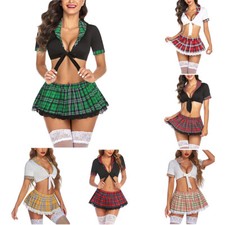 ☆ Sexy Damen-Schulmädchen-Uniform-Outfit Kleid Dessous Cosplay-Kostüm Im -