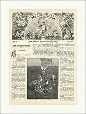 Der Kampf mit dem Drachen Hunde Reichert Tiere Wiese Beute Holzstich E 9213