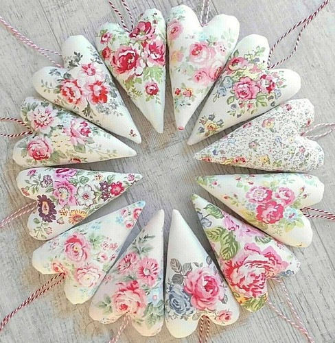 Tilda stoffherzen rosen aus - tilda,
