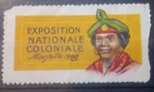 Werbemarke Kolonialausstellung Marseille 1922