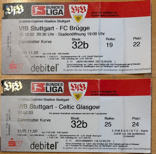 Alte eintrittskarte vfb - eintrittskarte,