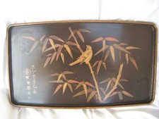 ANTIKE HOLZ TABLETT HANDBEMALT