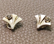 Ohrclips 925 Silber vergoldet Bergkristall Nordform Finnland Damen