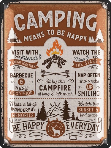 Xxl retro blechschild camping - retro,