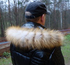 Fuchs Pelz Kapuze Kragen Echt Fellkragen Silberfuchs Pelzkragen für Jacke Parka