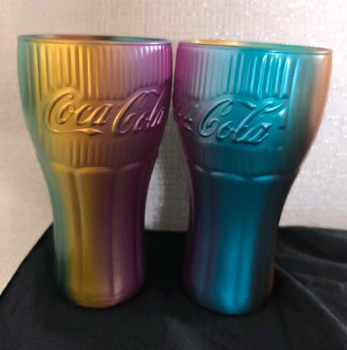 Coca cola regenbogen glas - 2x,