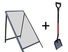 SET Durchwurfsieb + Schaufel | Gartensieb Kompostsieb Kompost 120x60cm - 4x4mm