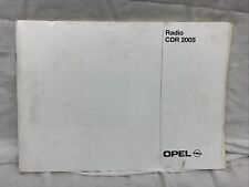 Bedienungsanleitung Opel Radio CDR 2005, Ausgabe 2001.