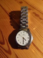 Dugena WR50m Armbanduhr Edelstahl mit Datum, Oldie, läuft