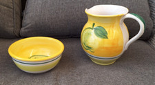 Keramik Krug + Schale gelb