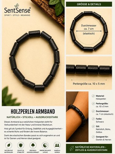 Elegantes holzarmband - holzarmband, –