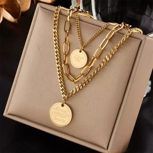Damen halskette teilig gold - damen,