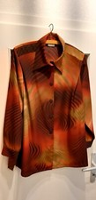 Bluse MARIA ROSSI Gr. 46, Langarm,  neuwertig,  rot gemustert