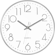 Wanduhr Silber Lautlos 30 cm