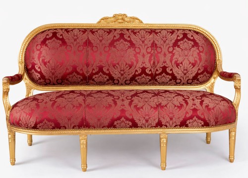 Barocke sitzbank rot gold - barocke,