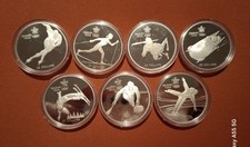 20 Dollars Canada 1986,87. 7x Silber 925 PP Olympische Spiele Calgary 1988