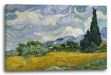Kunstdruck Vincent van Gogh - Weizenfeld mit Zypressen (1889)