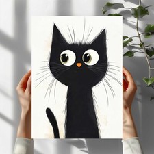 Lustige Schwarze Katze Premium