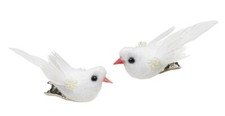 4 Deko-Tauben mit Clip weiß 5