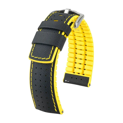 Uhrenarmband schwarz gelb - in, schwarz/gelb