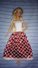 Barbie Puppen Kleid Meerjungfrau Fischschuppen Prinzessin Glitzer Ballkleid K40