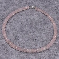 Rosenquarz Halskette, 925er