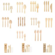 Besteck Einweg Bambus Holz Messer Gabel Löffel Snackgabel Set Auswahl