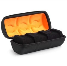 Hartschalen Uhren-Reiseetui mit 3 Fächern und Reißverschluss Schwarz