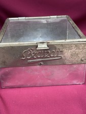 Antik Brandt Zwieback Hagen Glasaufsatz auf Blechdose Harry Trüller AG Celle