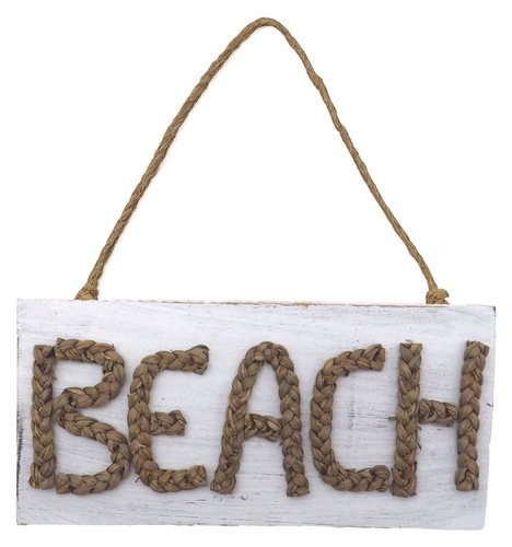 Wanddeko schild beach weiß - schild,