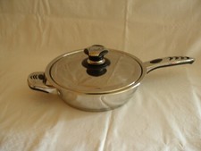 Inox Pfanne 24 cm Durchmesser mit Glasdeckel Spülmaschinenfest alle Herdarten