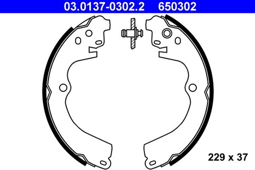 Ate 0137 0302 brake - 03.0137-0302.2, shoe