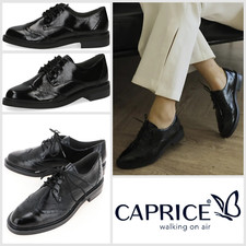 Caprice Oxford Schuhe Gr. UK 4,5 Weite Passform G Leder Schnürschuhe 3 cm Absatz bequem schwarz