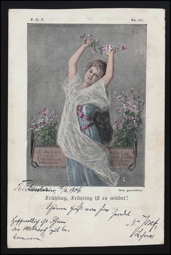 Künstler frühling - künstler-ak,
