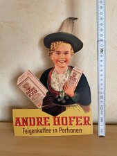 Reklame Schild Feigenkaffee Andre Hofer Werbe kein Emaille Schild