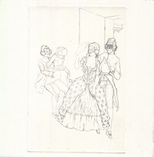 Freie Grafik Radierung Martin Erich Philipp 1887-1978 Akt Paare