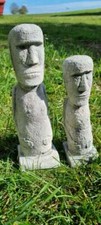 2er Set 27cm Moai Figur Stein Gartenfiguren Steinfiguren Dekoration Osterinsel  