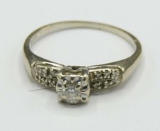 Weißgold Solitär Ring 11 x