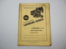 Programmheft Intermationales Sandbahn Rennen Herxheim bei Landau Motorrad 1953