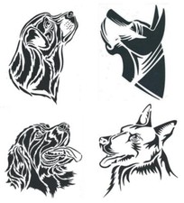 Schablone A4 Tiere Hunde, zum Auftragen von Farbe zb Textil Heike Schäfer