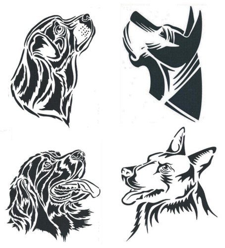 Schablone tiere hunde zum - schablone, a4