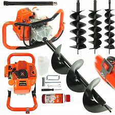 Erdbohrer Erdlochbohrer 5,2 PS NEU Benzin Pfahlbohrer Erdbohrgerät 3x Bohrer +Öl